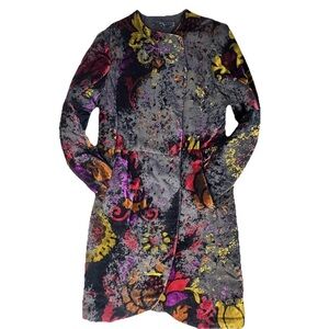 Designer wear burnout velvet Patterned Women's Coat by Donna Karan